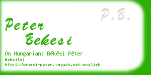 peter bekesi business card