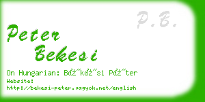 peter bekesi business card